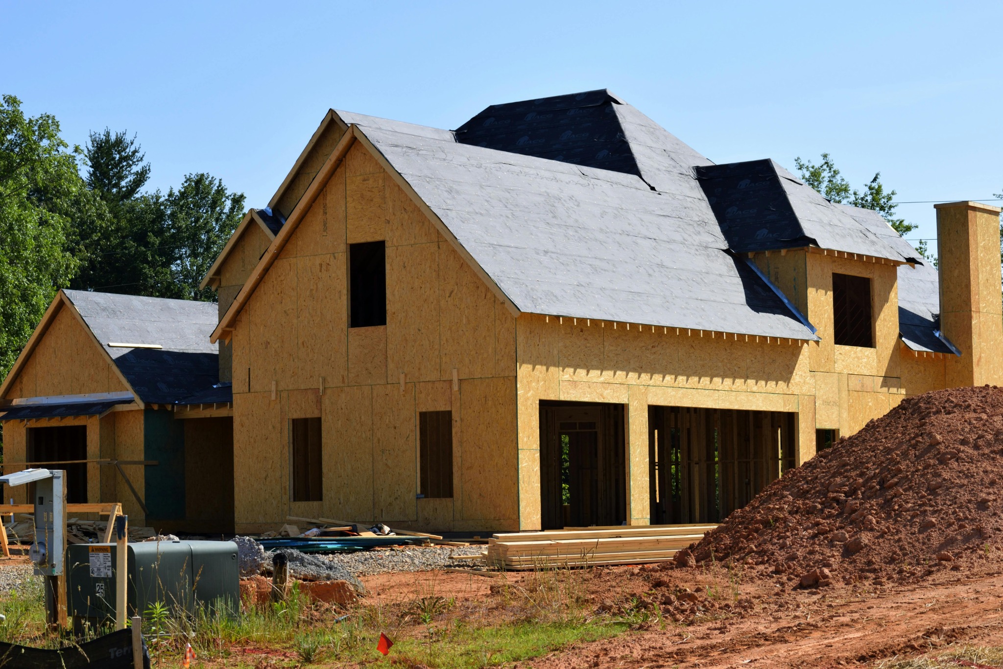Timber framed residential house under construction